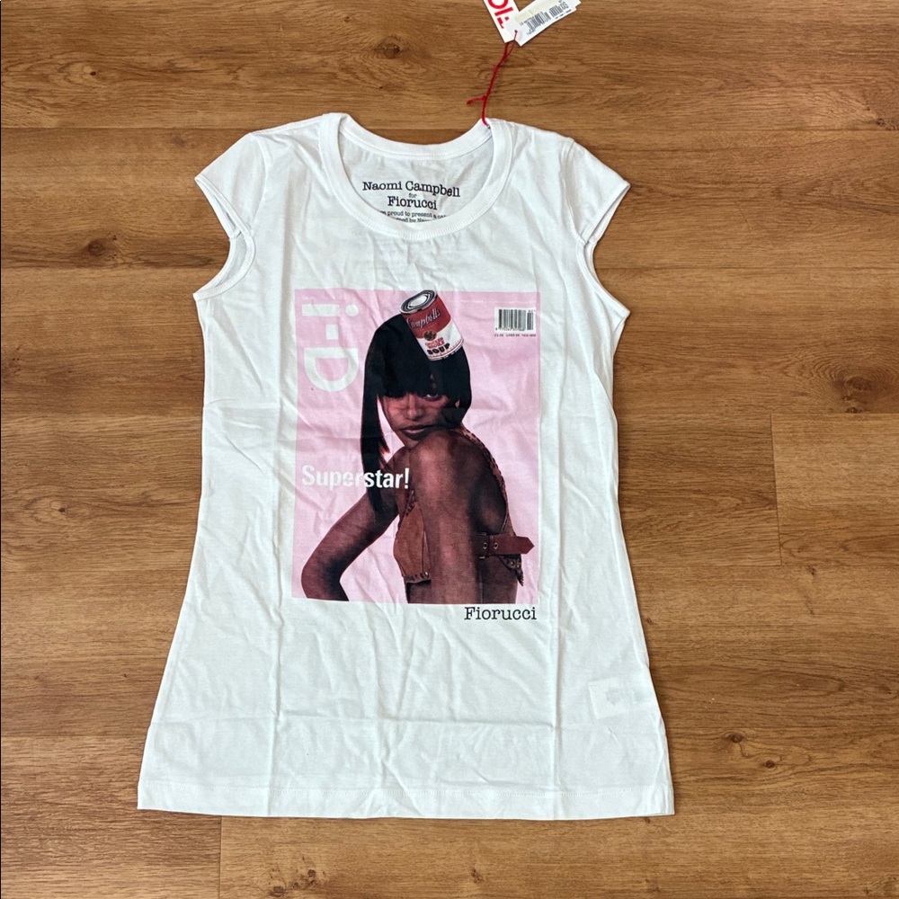 Fiorucci White T-Shirt with Pink Graphic‎